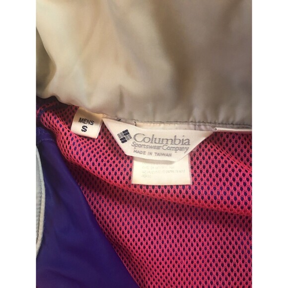 Vintage Columbia Windbreaker Jacket Gray Purple Sz Men's Small Radial Sleeve Ful - Picture 6 of 11